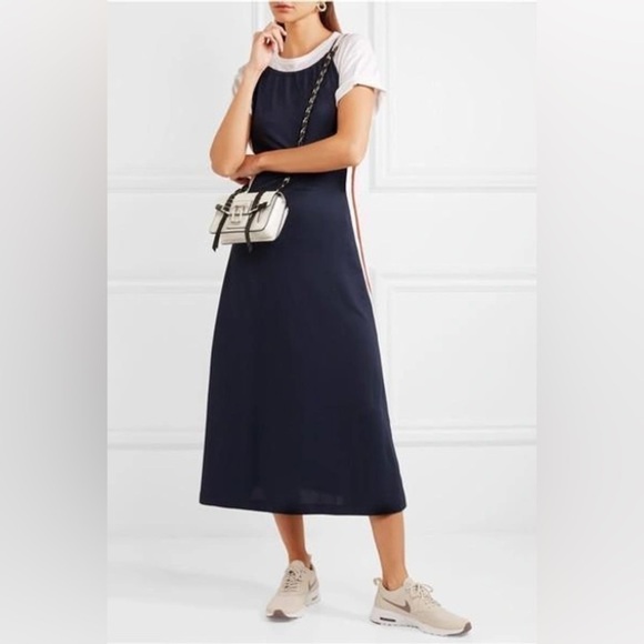 Ganni Dubois Polo Dress in Midnight Blue - Picture 1 of 16